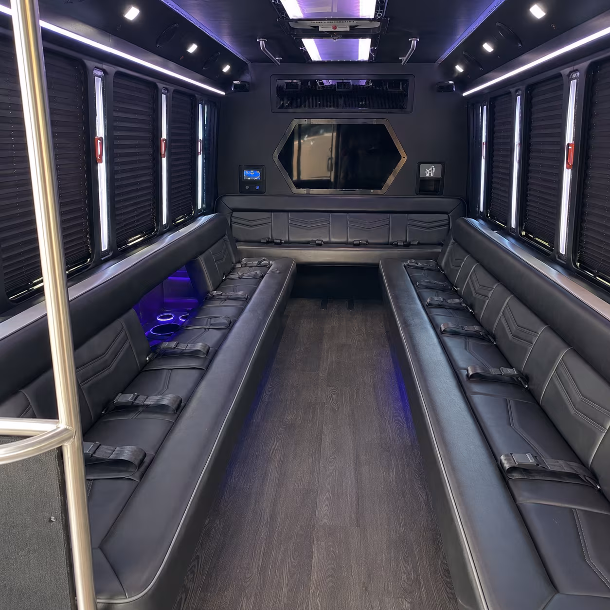brooklyn park 18 passenger party bus interior