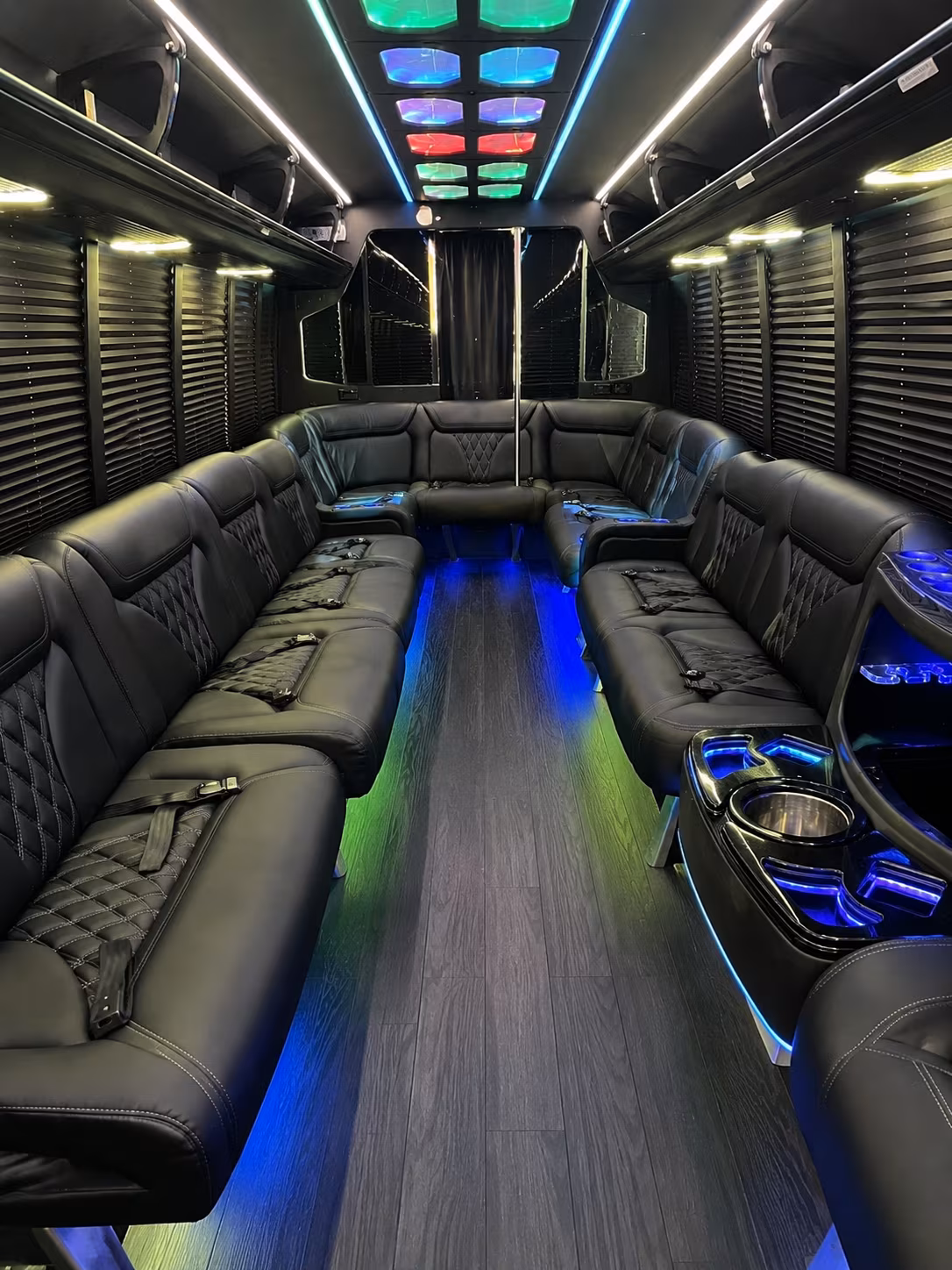 brooklyn park 20 passenger party bus interior