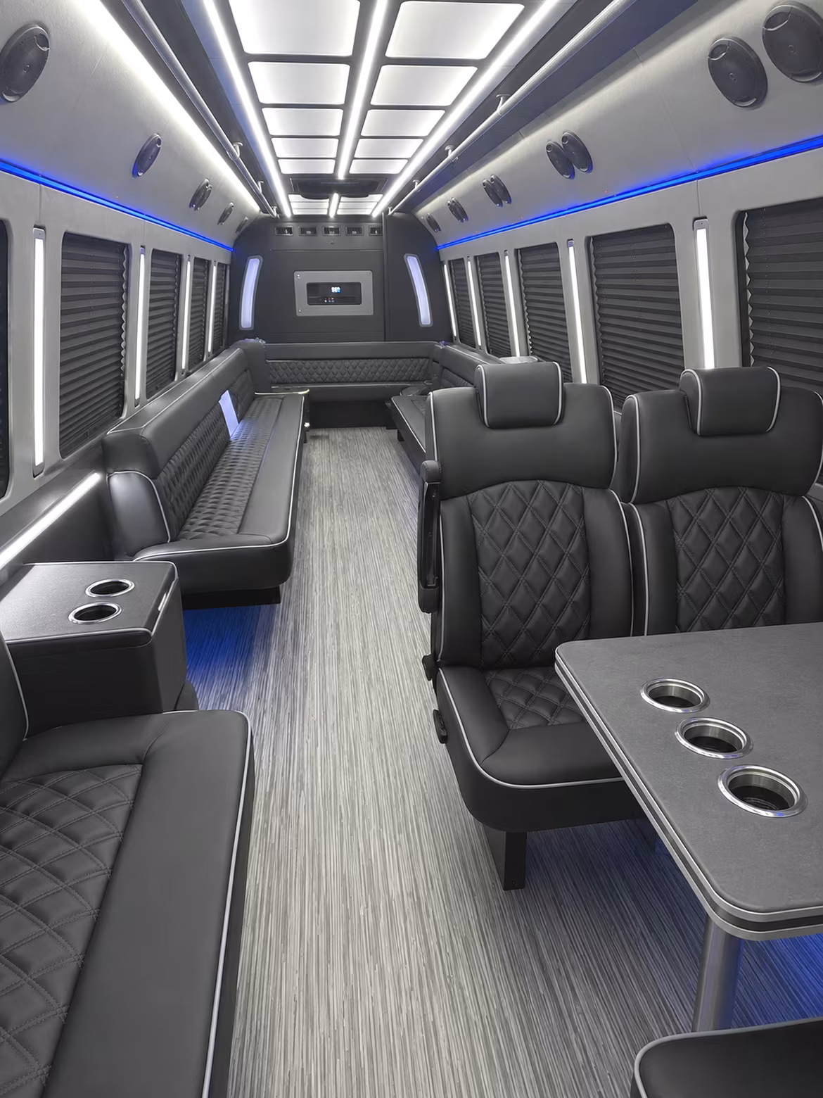 brooklyn park 25 passenger party bus inside