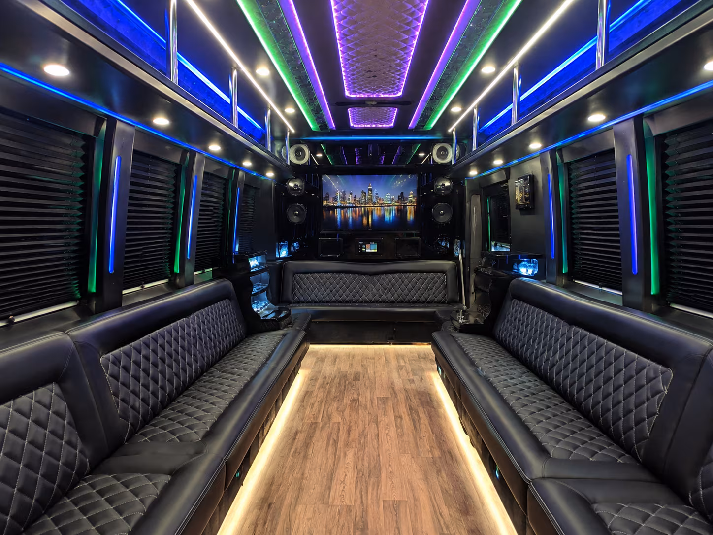 brooklyn park 25 passenger party bus interior