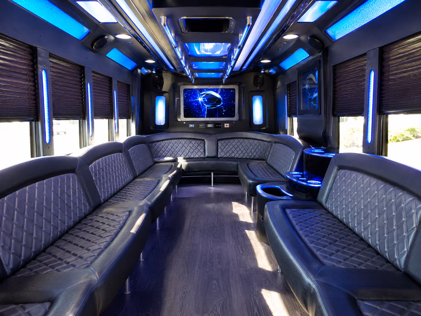 brooklyn park 28 passenger party bus inside