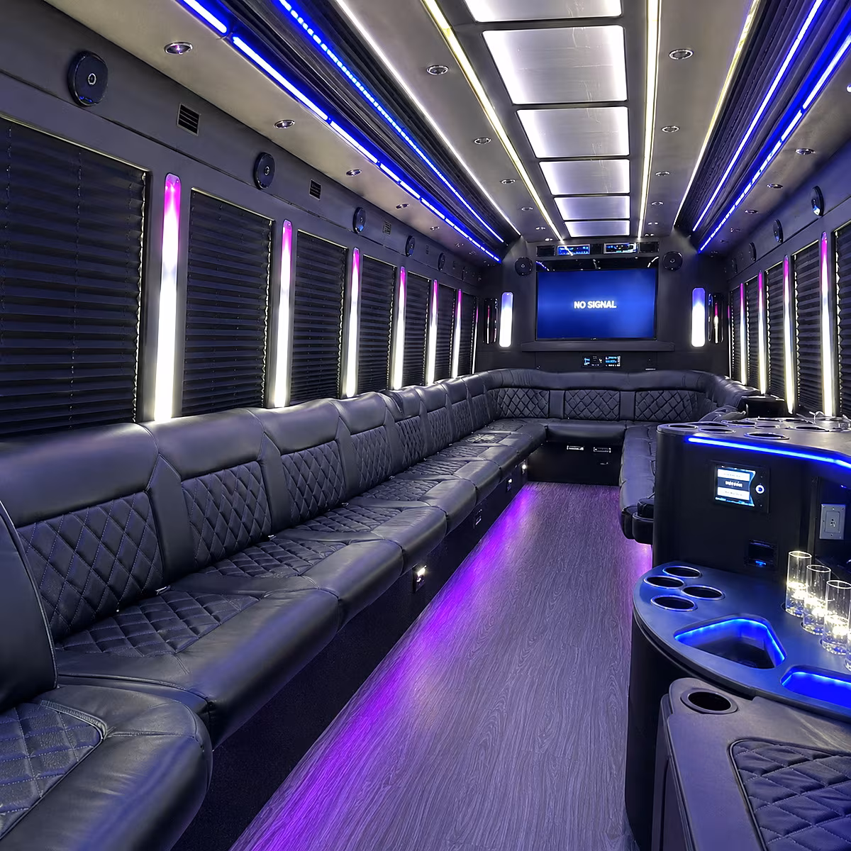 brooklyn park 30 passenger party bus inside