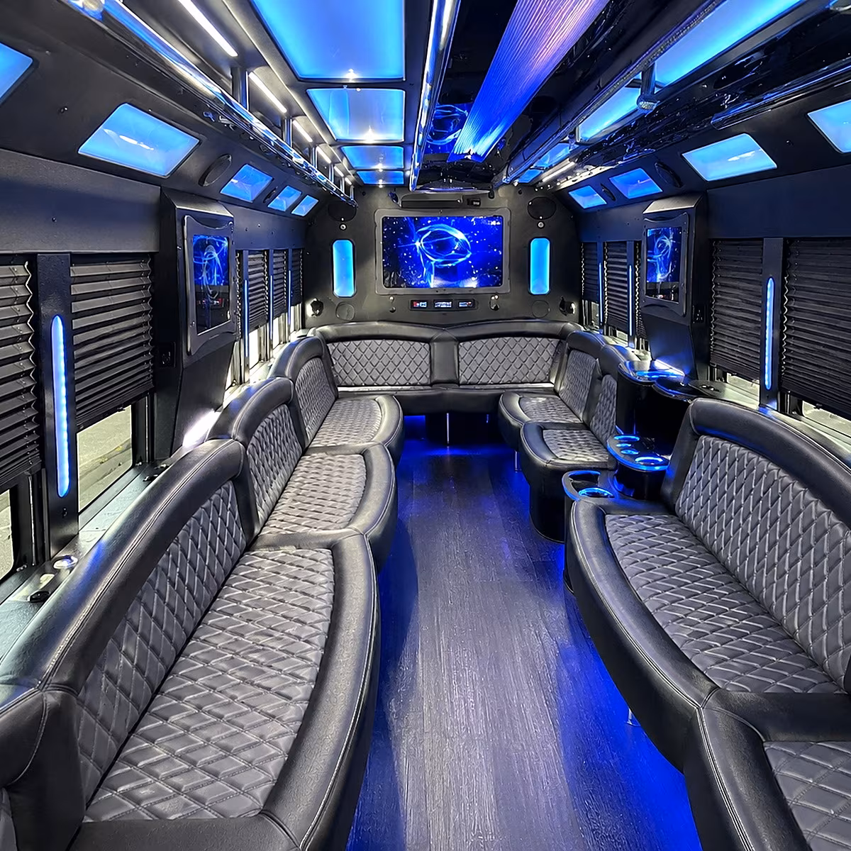 brooklyn park 50 passenger party bus interior